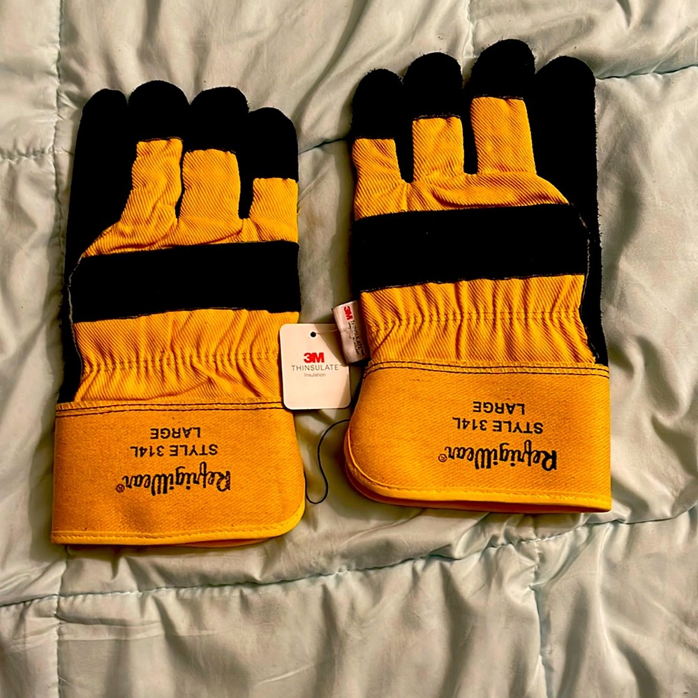 Cowhide And Canvas work gloves